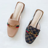 CHECKED MULE GG LOAFERS