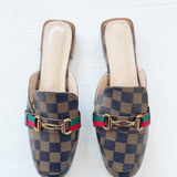 CHECKED MULE GG LOAFERS