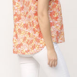 FLORAL FLUTTER SLV TOP