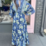 MARIE LUREX LEAF MAXI DRESS