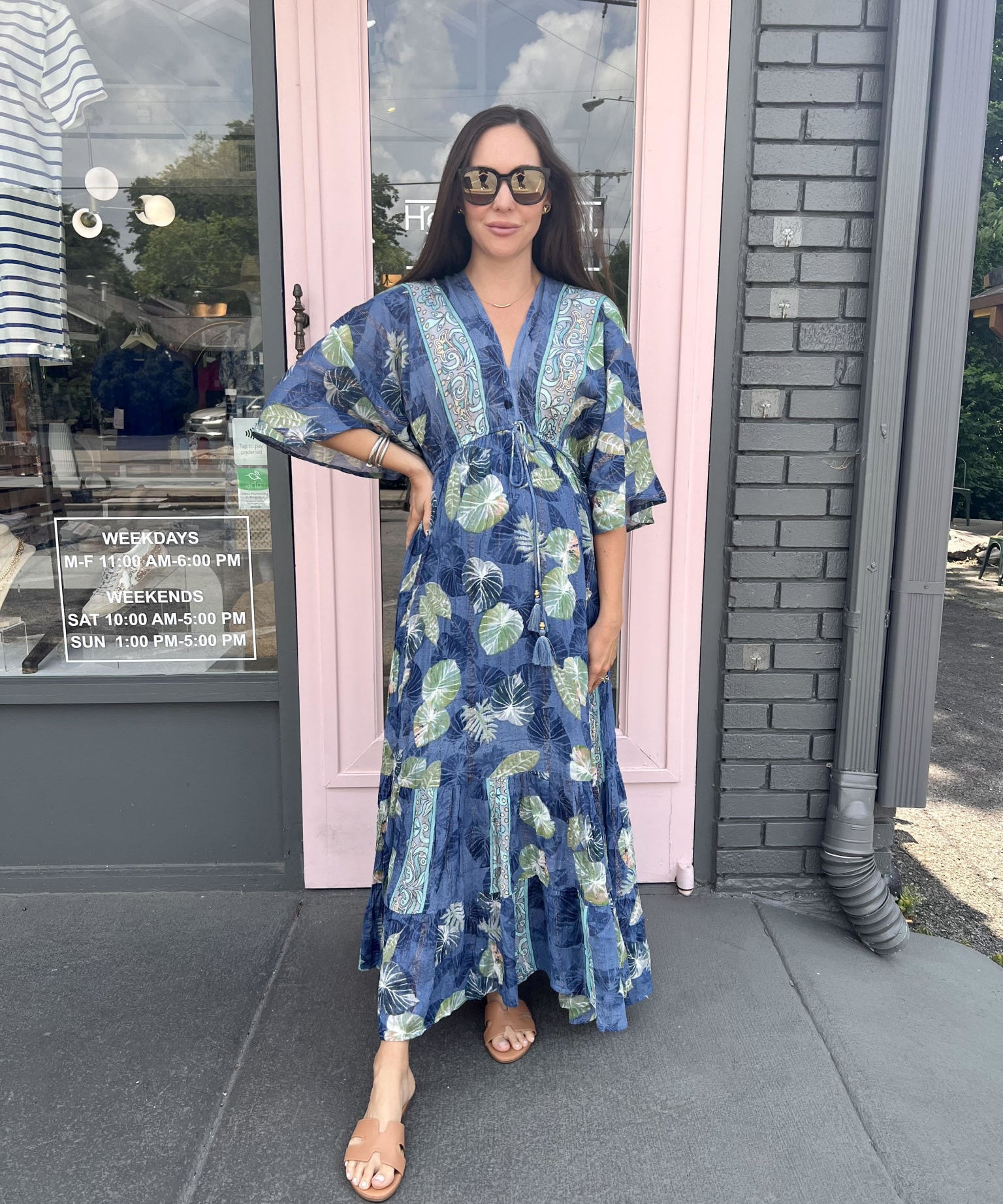 MARIE LUREX LEAF MAXI DRESS