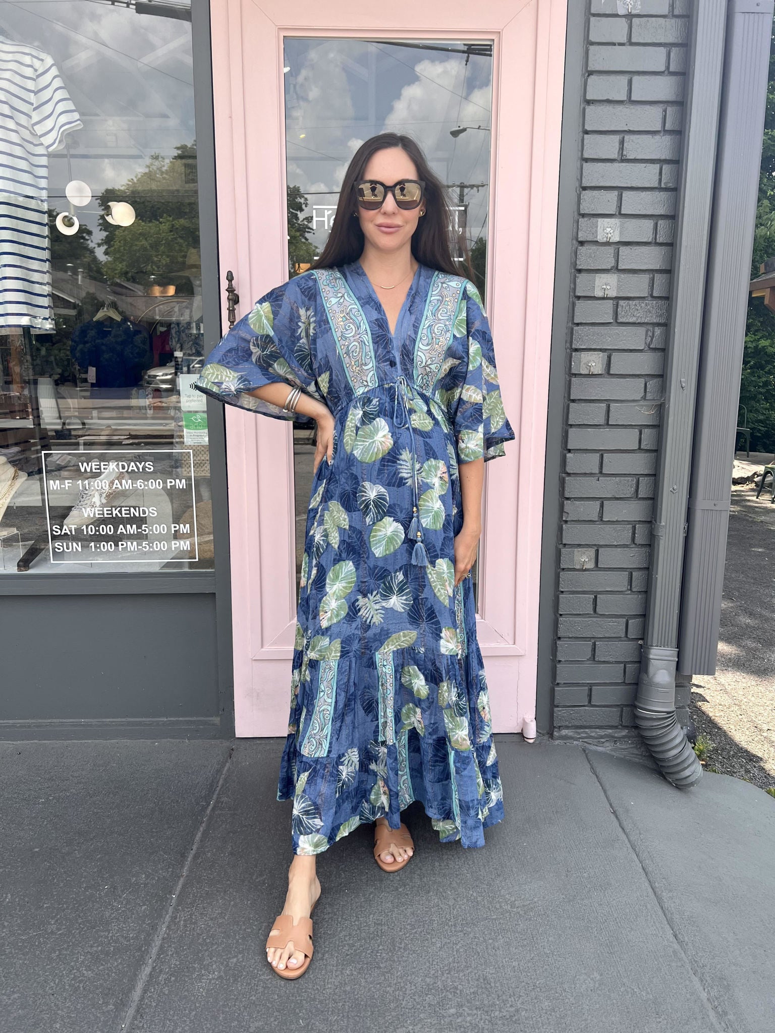 MARIE LUREX LEAF MAXI DRESS