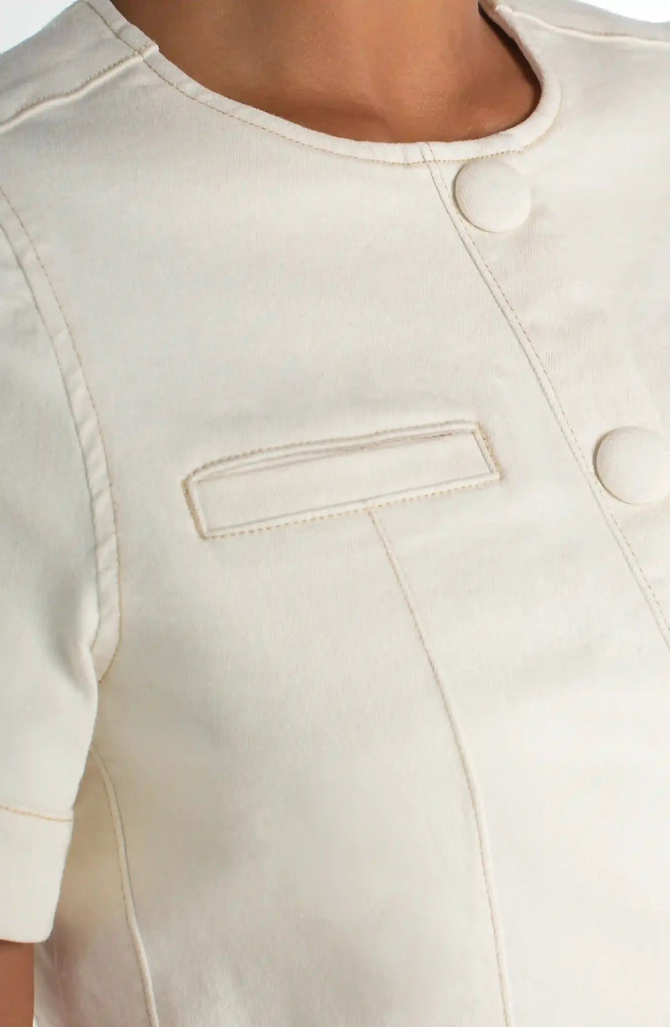 SSLV BUTTON JEAN TOP