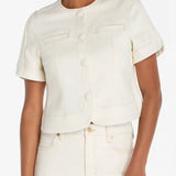 SSLV BUTTON JEAN TOP