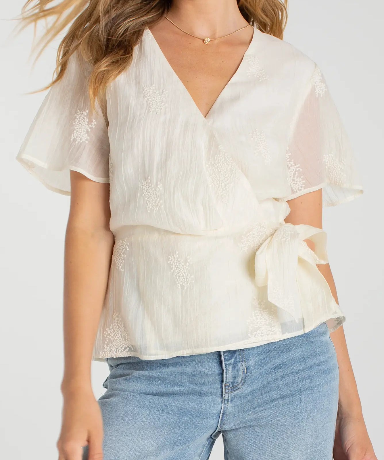 SSLV WRAP BLOUSE