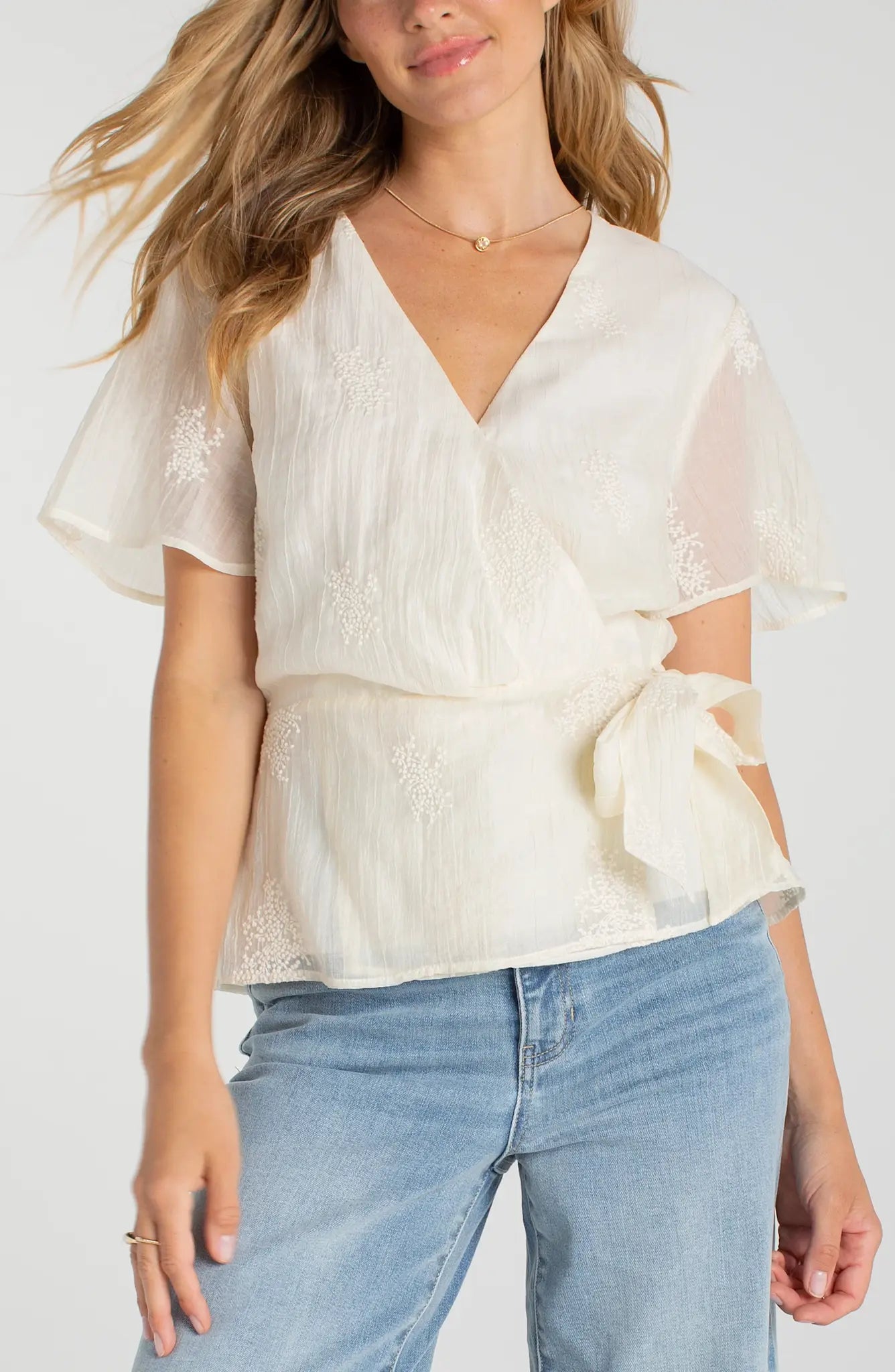 SSLV WRAP BLOUSE
