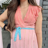 LUREX WRAP MIDI DRESS