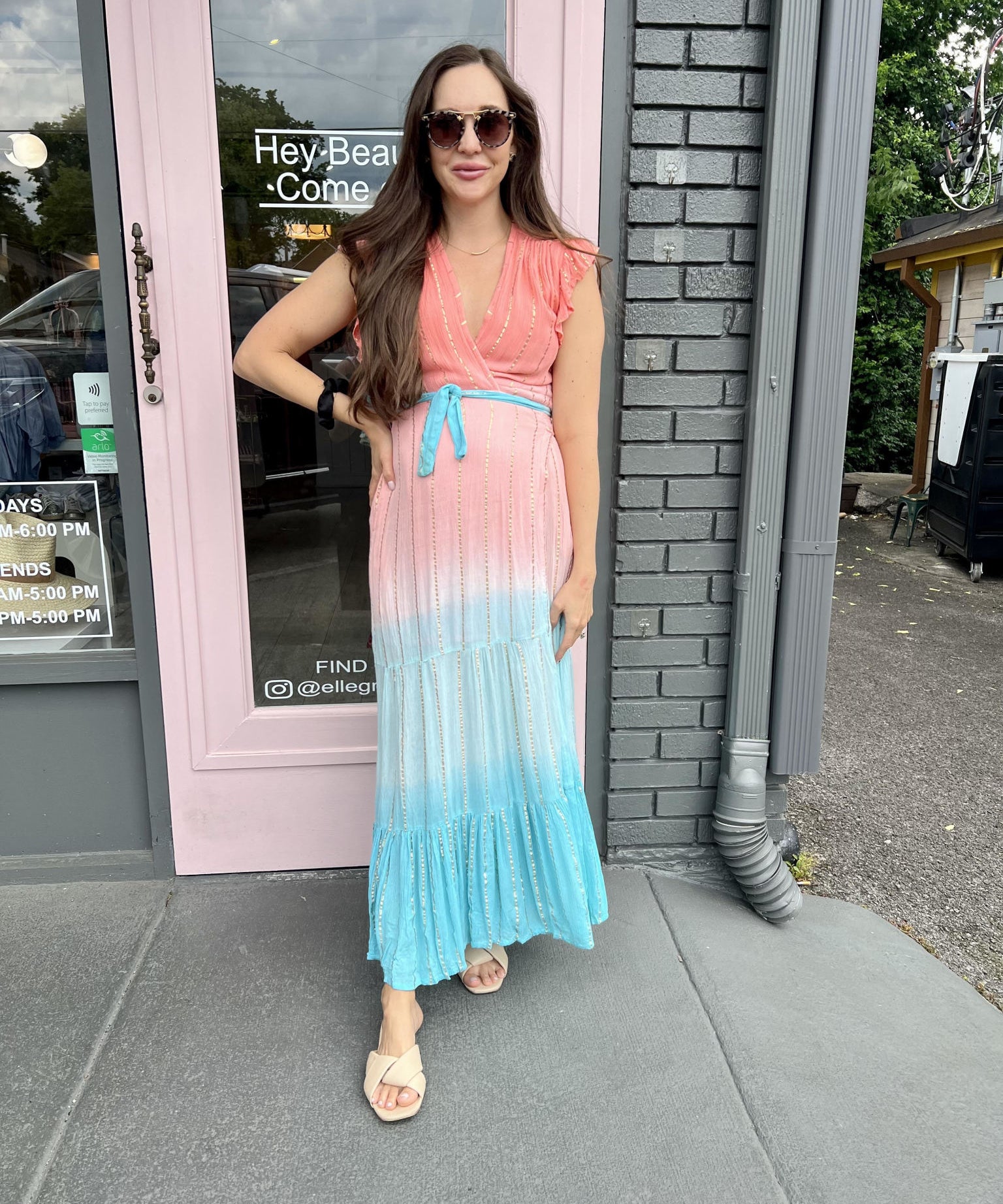 LUREX WRAP MIDI DRESS