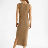RIBBED TIE FRONT DRESS