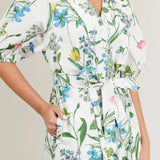 GARDEN FLORAL TIERED MIDI W/BELT
