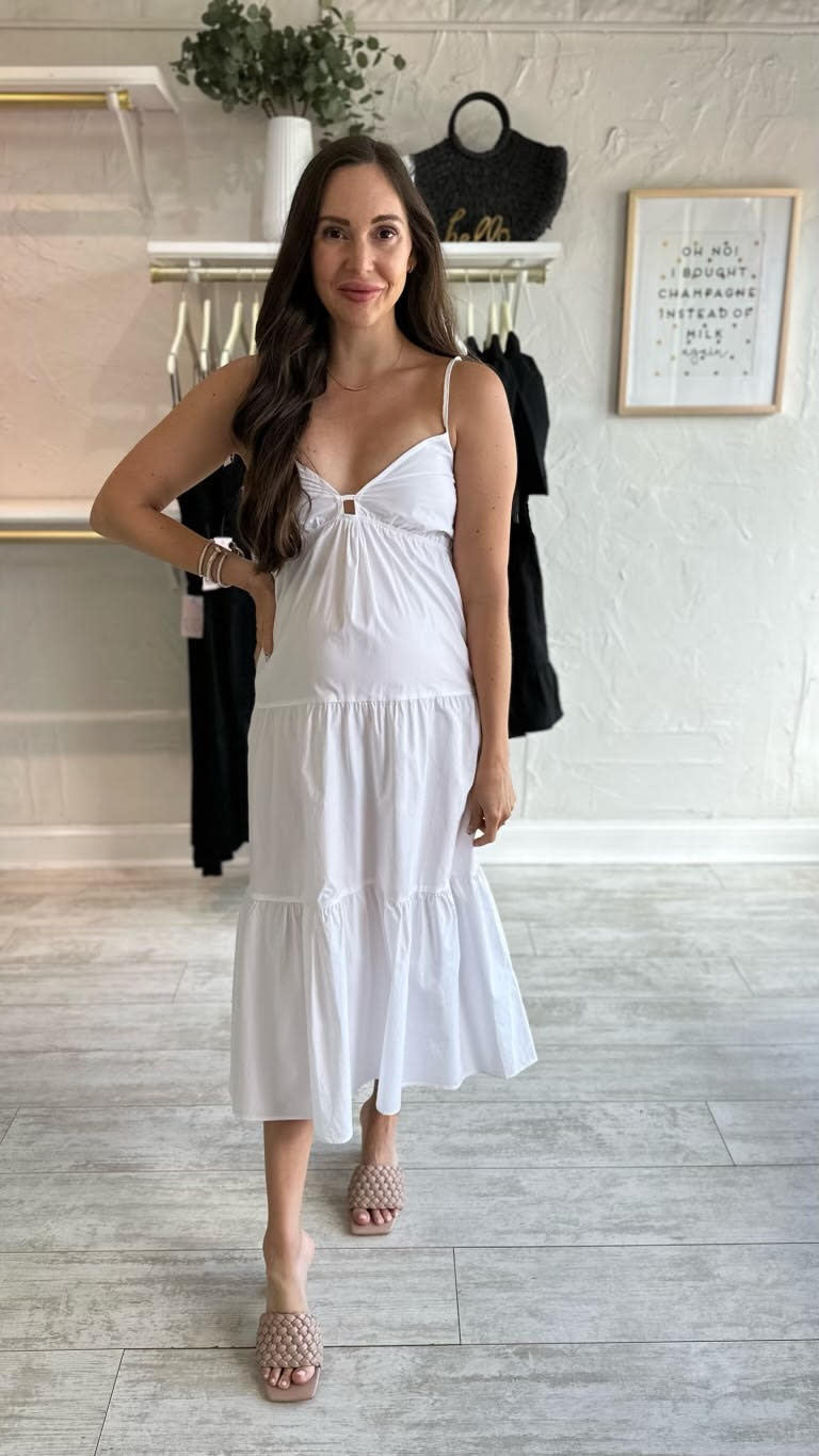 STRAPPY POPLIN MIDI DRESS