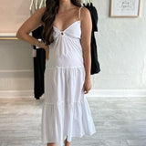 STRAPPY POPLIN MIDI DRESS