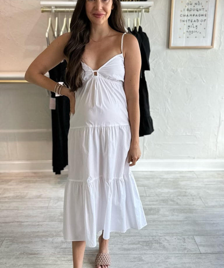 STRAPPY POPLIN MIDI DRESS