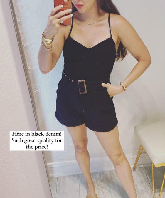 DENIM STRAPPY ROMPER