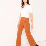 DOUBLE BUTTON ANKLE FLARE JEAN