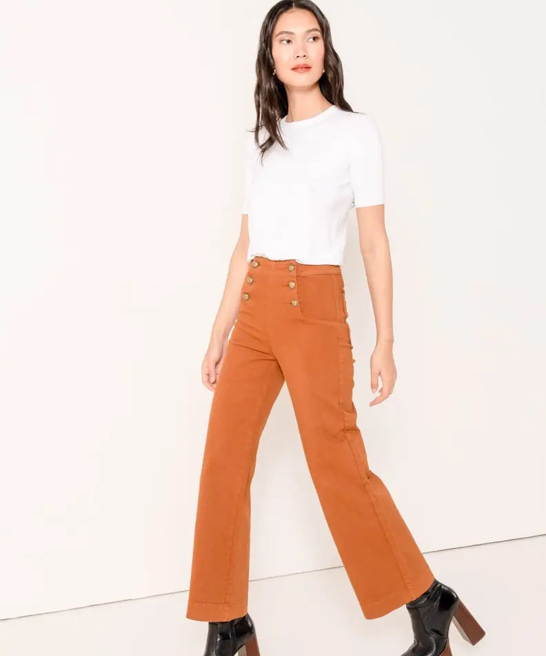 DOUBLE BUTTON ANKLE FLARE JEAN