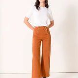 DOUBLE BUTTON ANKLE FLARE JEAN