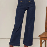 DOUBLE BUTTON ANKLE FLARE JEAN