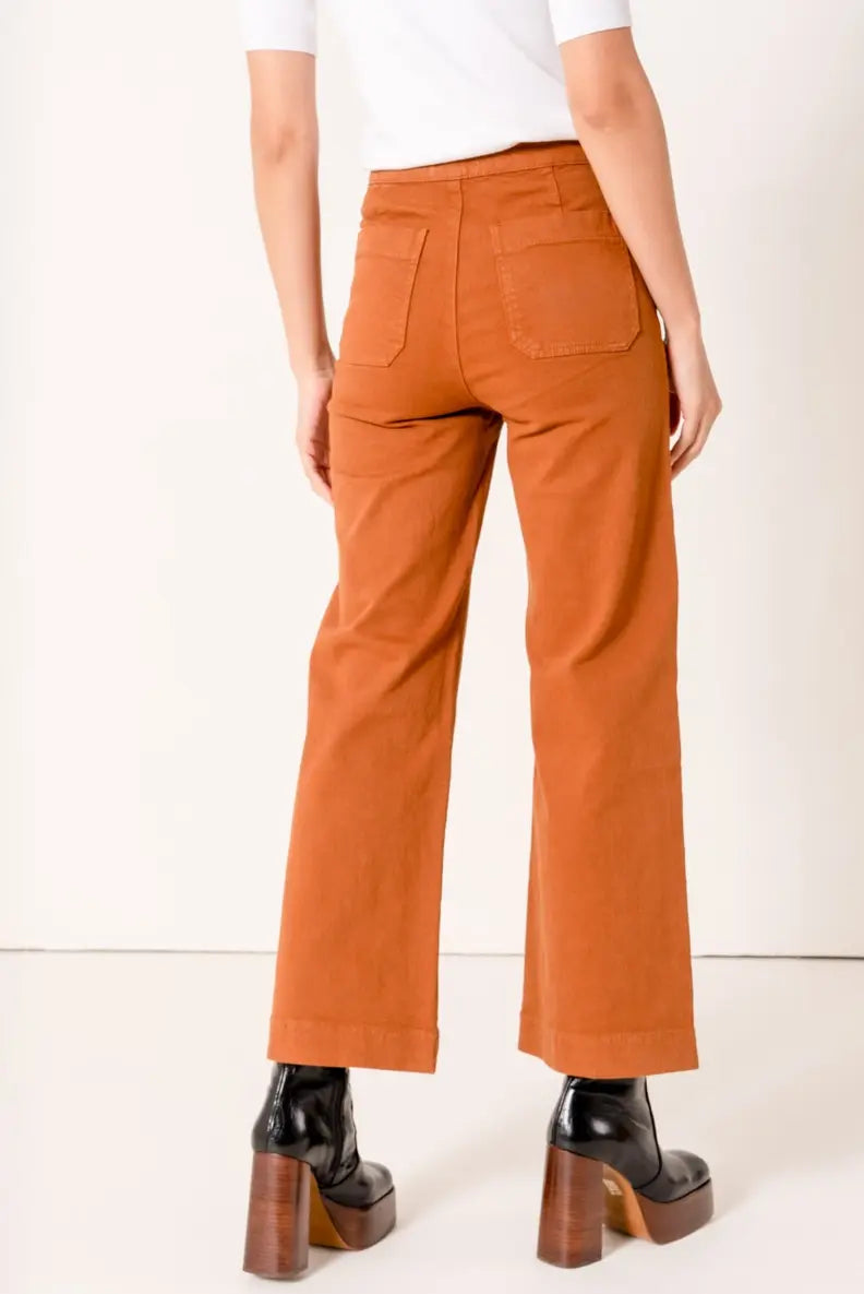 DOUBLE BUTTON ANKLE FLARE JEAN