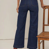 DOUBLE BUTTON ANKLE FLARE JEAN
