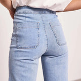 DOUBLE BUTTON ANKLE FLARE JEAN