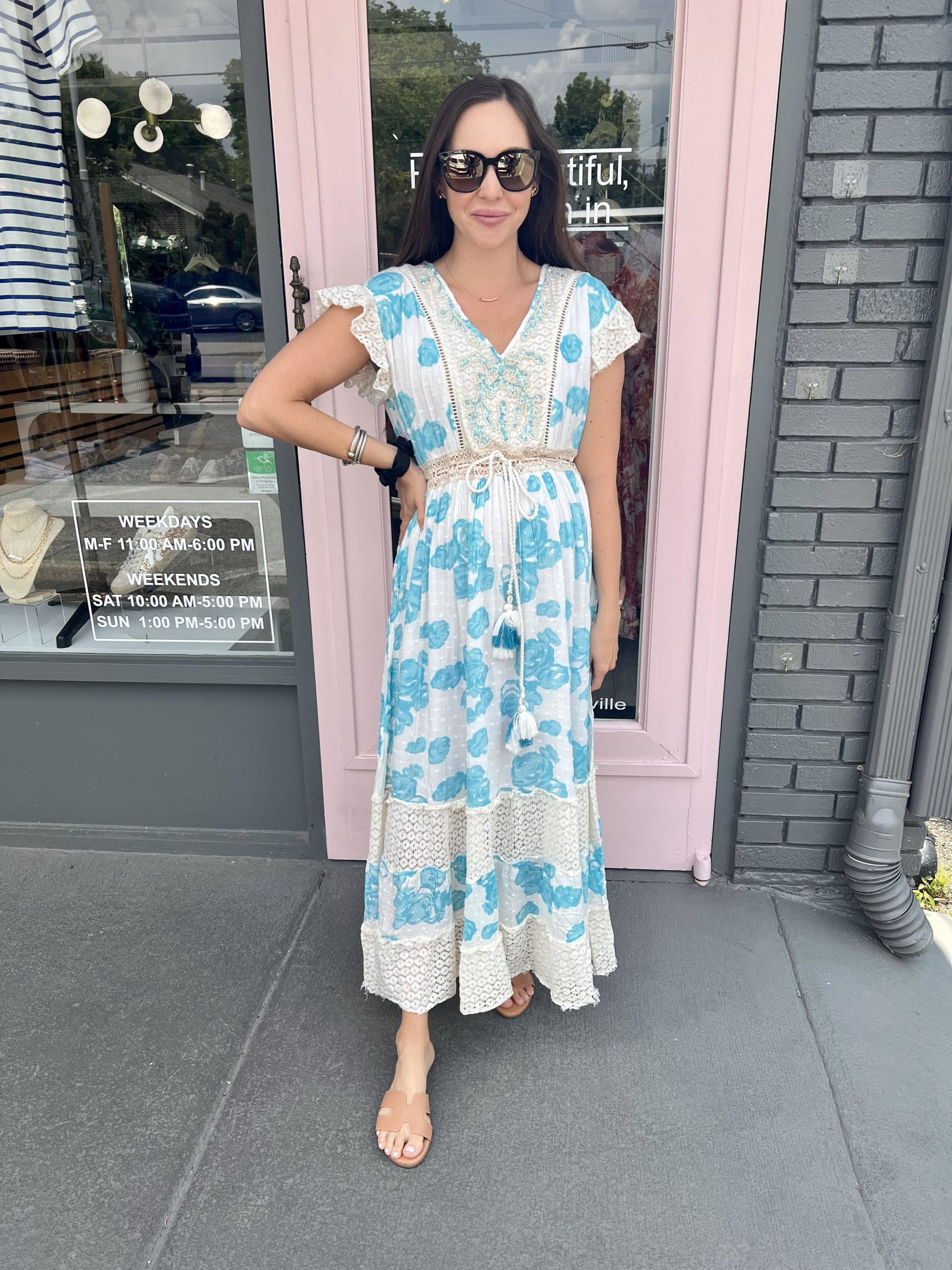 PEARL DETAIL MAXI DRESS