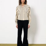 FALL STRIPE BUTTON UP BLOUSE