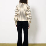 FALL STRIPE BUTTON UP BLOUSE