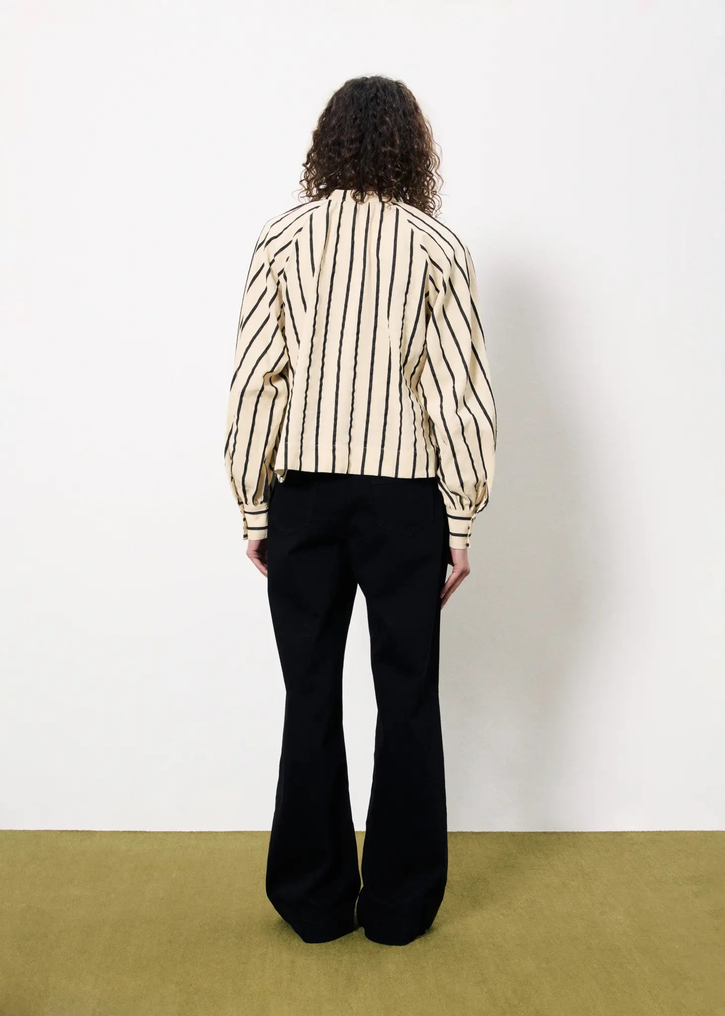 FALL STRIPE BUTTON UP BLOUSE