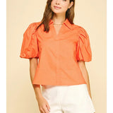 BUBBLE SLEEVE BLOUSE