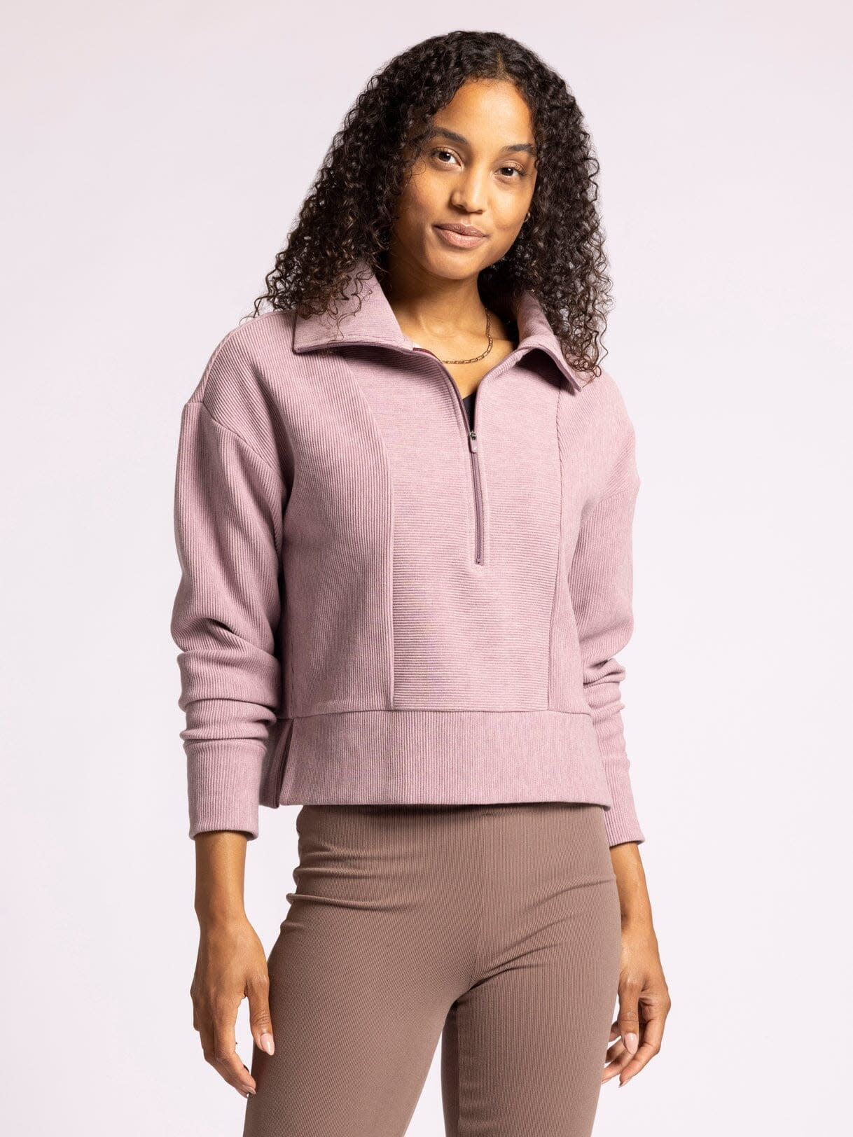 KRIS RIBBED HALF ZIP