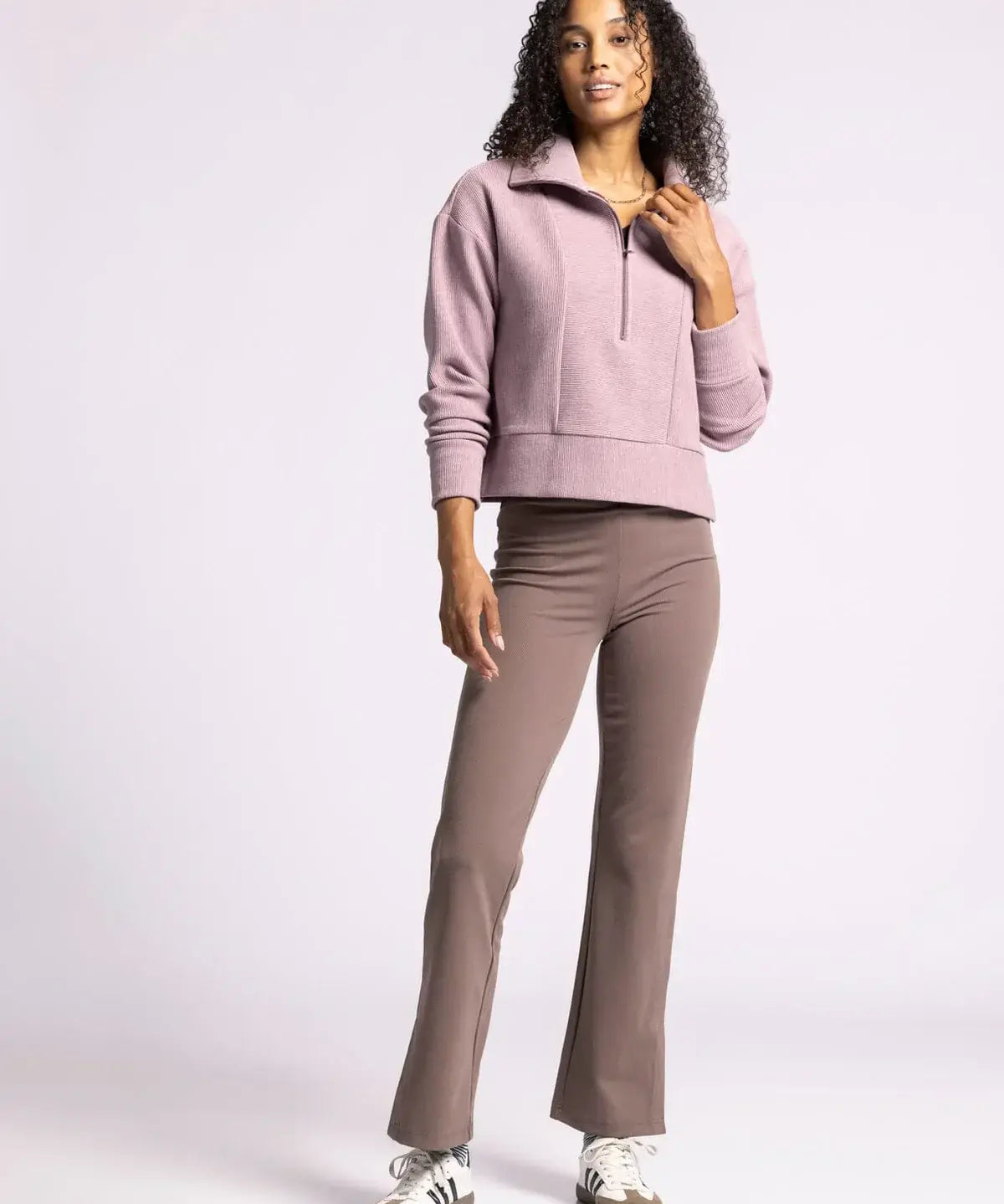 KRIS RIBBED HALF ZIP