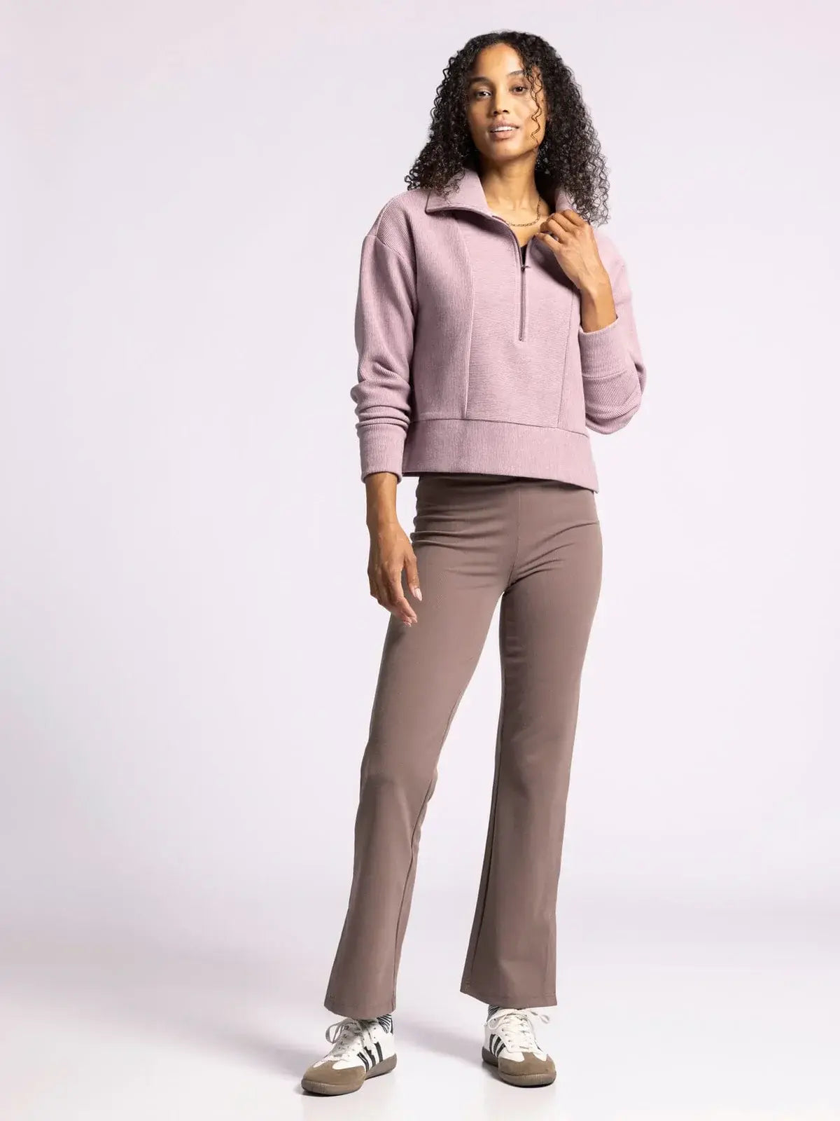 KRIS RIBBED HALF ZIP