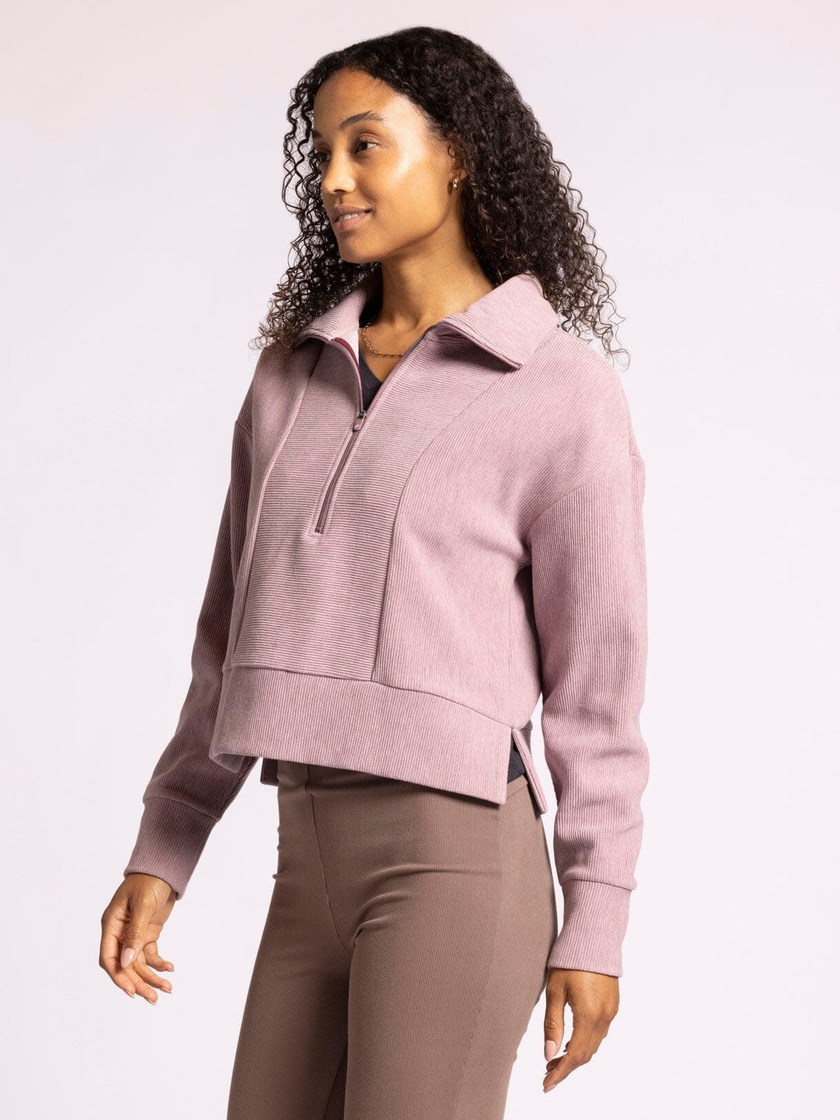 KRIS RIBBED HALF ZIP