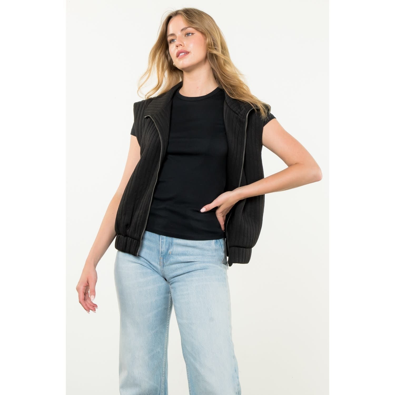 QUILTED ZIP UP VEST