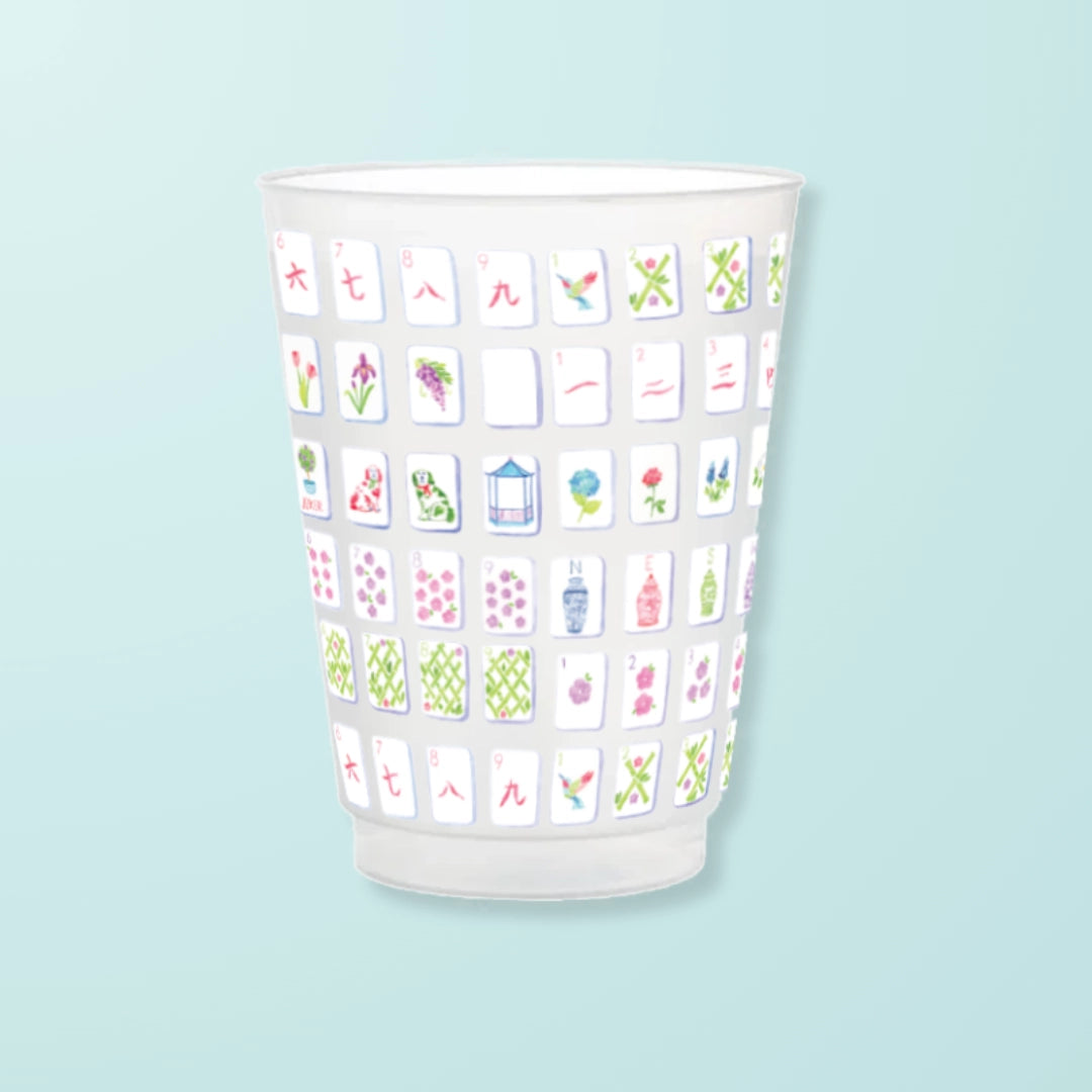 6 PACK OF FROSTED CUPS - MAHJONG