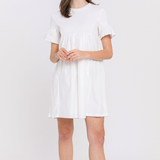 KNIT MIX MINI DRESS WITH POCKETS