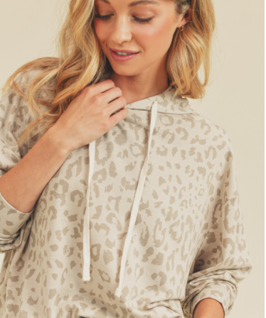 SOFT ANIMAL PRINT HOODIE