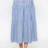 TIERED STRIPED MAXI SKIRT