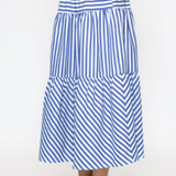 TIERED STRIPED MAXI SKIRT