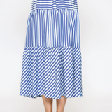 TIERED STRIPED MAXI SKIRT