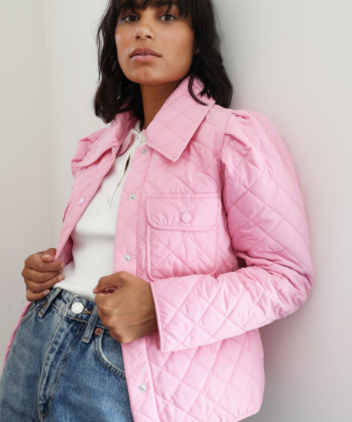 PUFF SLEEVE QUILTED JACKET