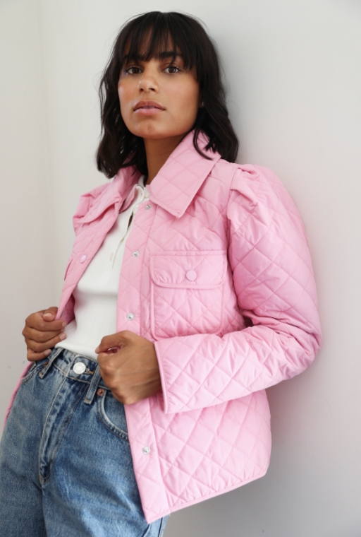 PUFF SLEEVE QUILTED JACKET