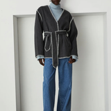 WOOL BLEND WRAP COAT