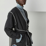 WOOL BLEND WRAP COAT