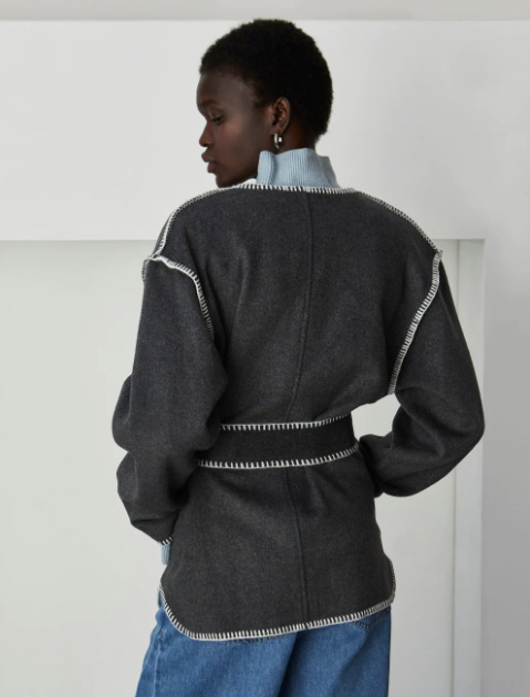 WOOL BLEND WRAP COAT