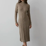 CABLE KNIT MIDI DRESS
