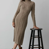 CABLE KNIT MIDI DRESS