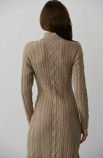 CABLE KNIT MIDI DRESS