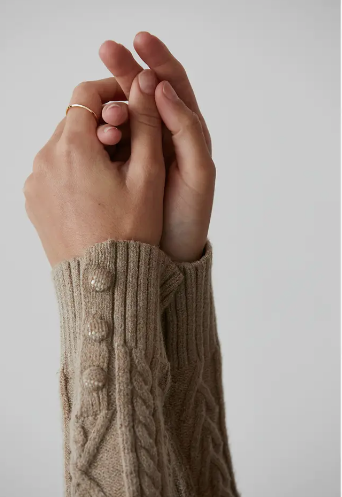 CABLE KNIT MIDI DRESS
